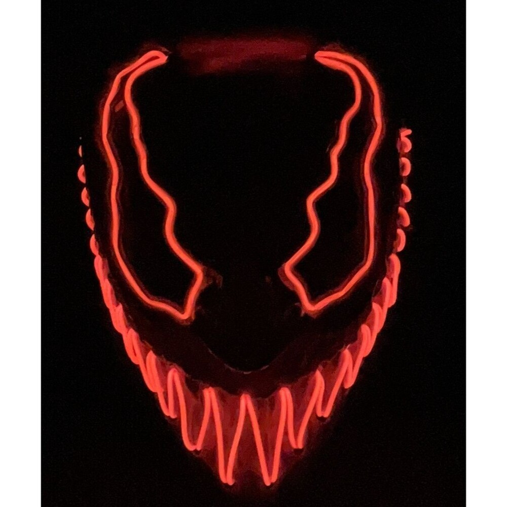 HALLOWEEN,Purge Rave Party Light Up Stitches Scary LED Mask Costume Cosplay EDC